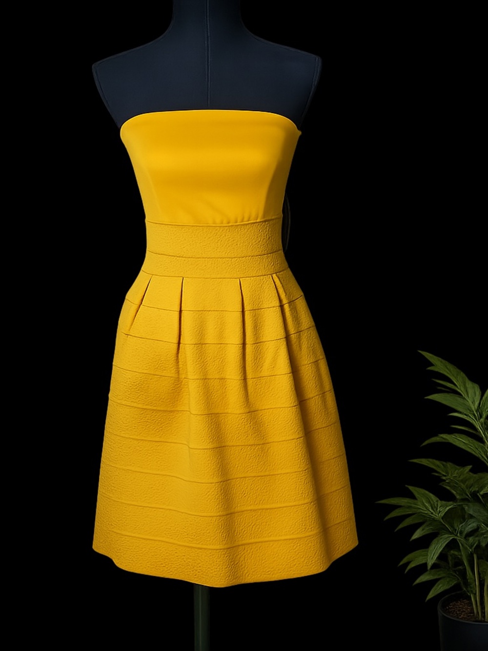 Like New BEAUTIFUL Yellow Strapless Dress (Lg)